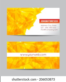 Vector abstract yellow creative business cards