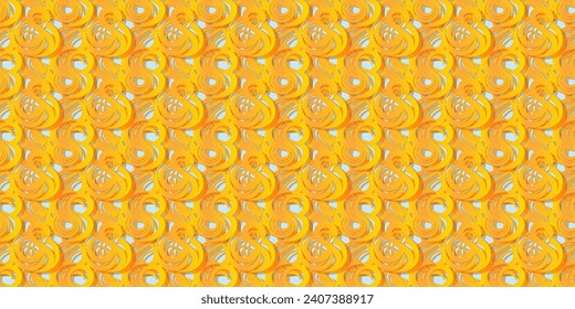Vector abstract yellow orange seamless pattern. Curved crooked signs. Background or wallpaper.
