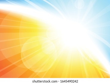 Vector : Abstract yellow and orange with stripe and len flare background