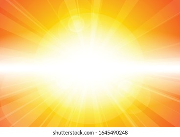 Vector : Abstract yellow and orange with stripe and len flare background