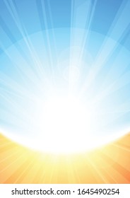 Vector : Abstract yellow and orange with stripe and len flare background