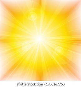 Vector : Abstract yellow and orange sun shine with bokeh