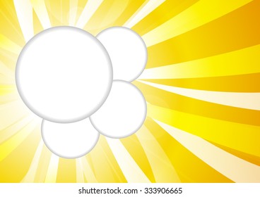 Vector : Abstract yellow stripe sun shine and empty space circle for text