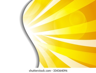 Vector : Abstract yellow stripe sun shine and empty space circle for text