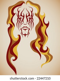 VECTOR Abstracted face and hair.