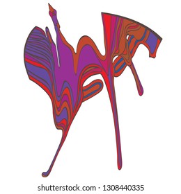 Vector abstract/figurative illustration of crane or another big bird spreading its wings