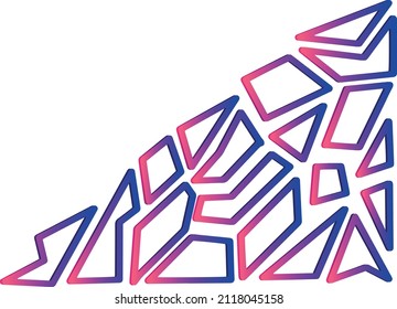 Vector abstraction - a corner filled with geometric shapes on a transparent background.