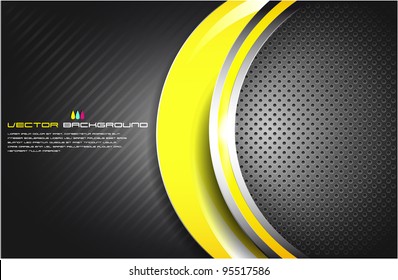 Vector abstraction with a dark background and yellow elements