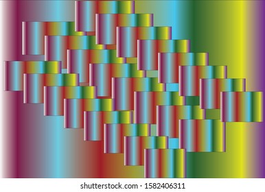 Vector abstraction in different shapes and with geometric shapes