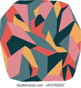 Vector abstraction with geometric shapes with pink and red colors