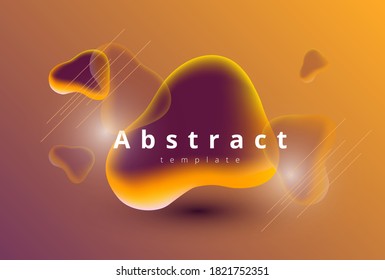 vector abstraction in honey colors with floating shapeless drops