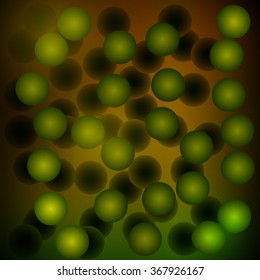 Vector abstraction. Microorganisms in water. Bacteria green