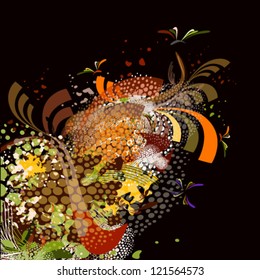 Vector abstraction on a black background