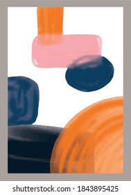 Vector Abstraction. Painting. Pictorial postcards. Paint, brushstrokes, lines, spots. Paintings for the interior.