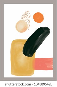 Vector Abstraction. Painting. Pictorial postcards. Paint, brushstrokes, lines, spots. Paintings for the interior.