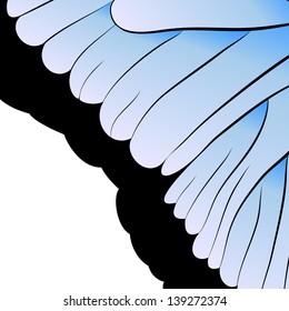 vector abstraction. Part of a blue butterfly wing