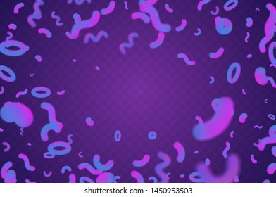 Vector abstraction of particles on a transparent background, geometric shapes, the illusion of 3d depth of field