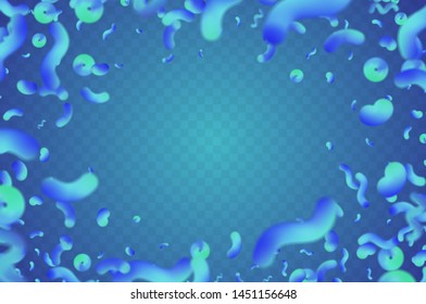 Vector abstraction of particles on a transparent background, geometric shapes, the illusion of 3d depth of field