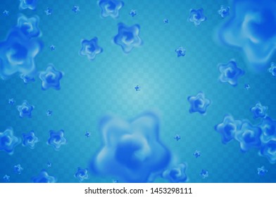 Vector abstraction of particles on a transparent background, geometric shapes, the illusion of 3d depth of field