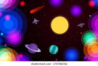 Vector abstraction, spacewalk, cartoon background