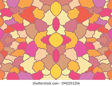 Vector abstraction, stained glass window, unusual flowers