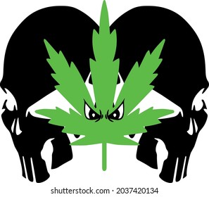 vector abstraction sticker skull and cannabis