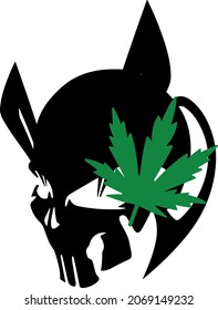 vector abstraction sticker skull and cannabis