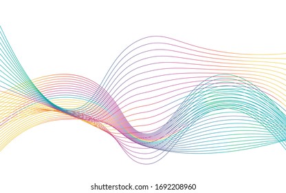 Vector abstraction. Wave effects. Ribbon from colored stripes. Gradient
