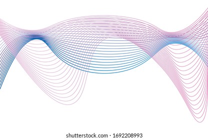Vector abstraction. Wave effects. Ribbon from colored stripes. Gradient