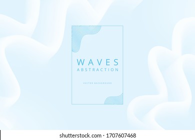 abstracción vectorial de las ondas espumosas blancas sobre fondo azul