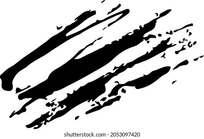 Resumen de vectoresPincel de trazo de mano Dibujo textura de franja en el esbozo de color negro Patrón simple aislado en el fondo blanco Forma de línea de trazo