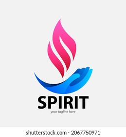 Vector abstrat, hand hold fire as a spirit symbol for your company.