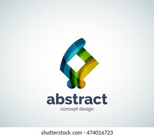 Vector abstruse shape logo template, abstract business icon