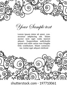 vector abtract black and white border and place for your text