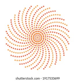 Vector abtracty curved geometric photogura from points. Orange lines. Element for your design and ideas.