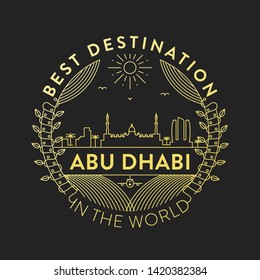 Vector Abu Dhabi City Badge, Linear Style