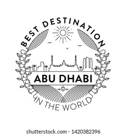 Vector Abu Dhabi City Badge, Linear Style