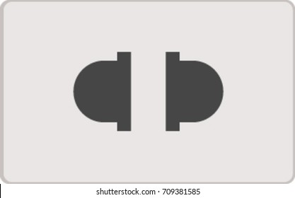 Vector AC power plugs and sockets wall plastic 