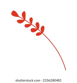 Vector acacia leaf clipart. Acacia autumn leaf illustration
