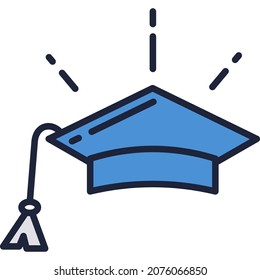 Vector academic hat. University graduate cap icon. School, academy, college education. Master or bachelor degree and graduation concept