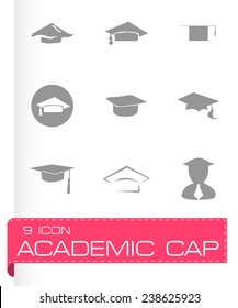 Vector academic icon set on grey background