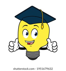 Vector Academic Light Bulb Character Illustration