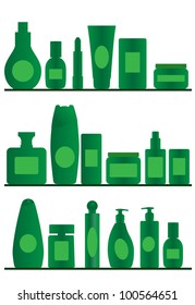 vector accessories silhouettes on white background