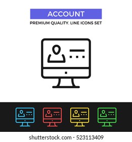Vector account icon. Sign in, login page concept. Premium quality graphic design. Modern signs, outline symbols collection, simple thin line icons set for website, web design, mobile app, infographics