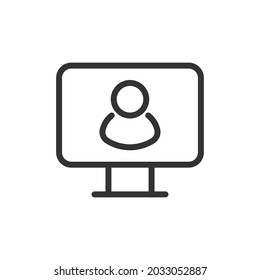 Vector account line icon. Symbol in trendy outline style. Vector illustration isolated on a white background. 