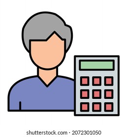 Diseño del icono de contorno relleno de contador de vectores
