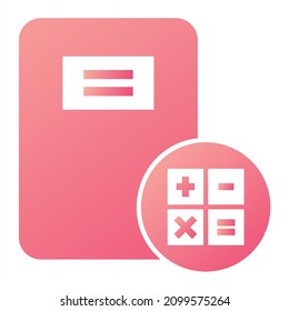 Diseño de iconos de gradiente de glifo de libro de contabilidad de vectores
