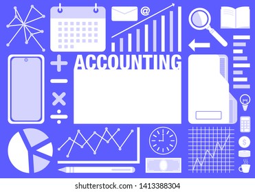 vector accounting icon and space for text 