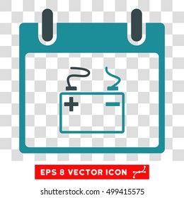 Vector Accumulator Calendar Day EPS vector pictograph. Illustration style is flat iconic bicolor soft blue symbol on a transparent background.