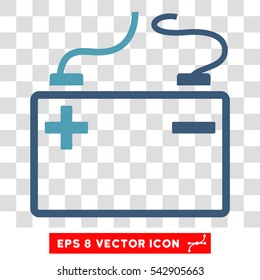 Vector Accumulator EPS vector icon. Illustration style is flat iconic bicolor cyan and blue symbol on a transparent background.
